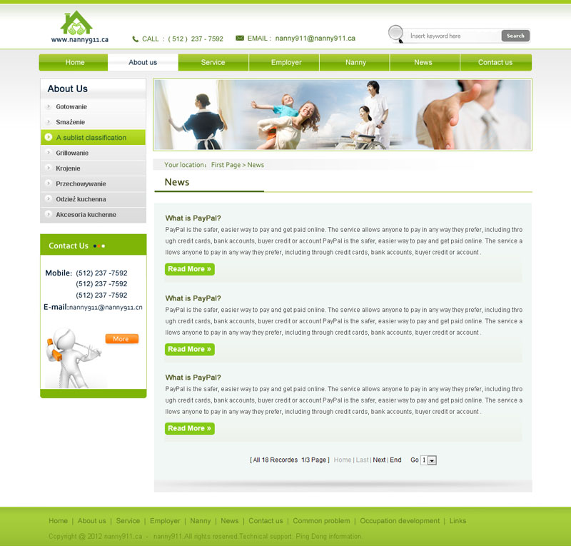 Canada Caregiver Services Inc-网站关于我们列表页面效果图