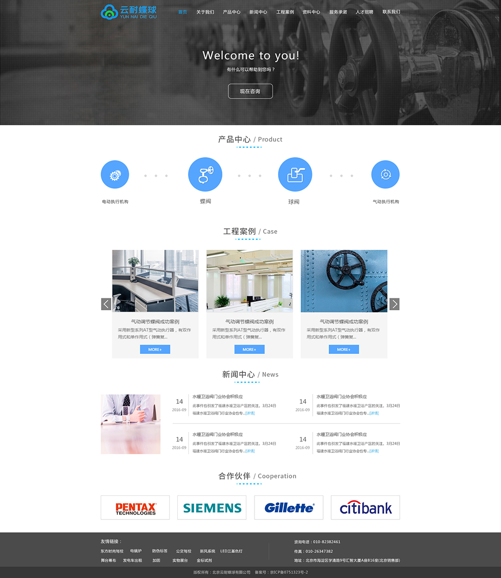 云耐蝶球-网站首页效果图