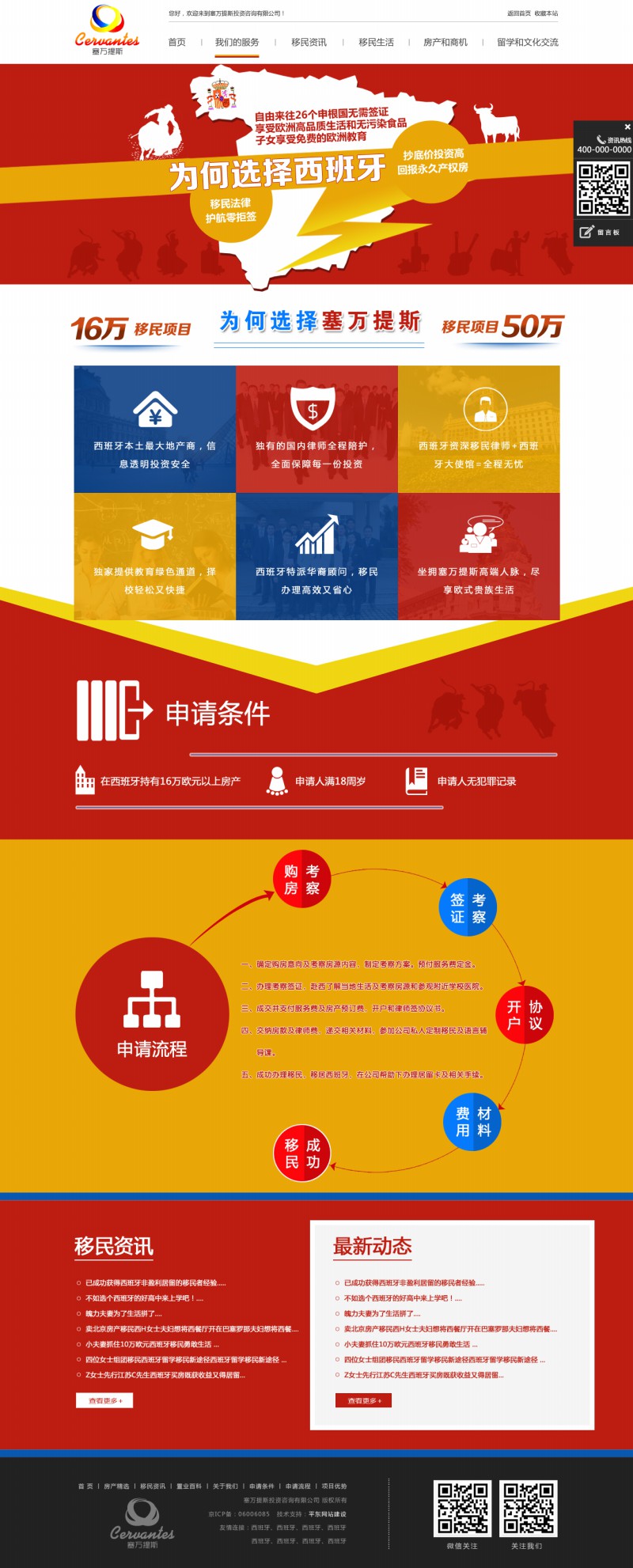 塞万提斯-网站首页效果图