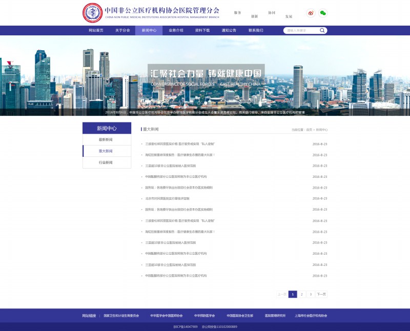 中国非公立医疗机构-网站效果图
