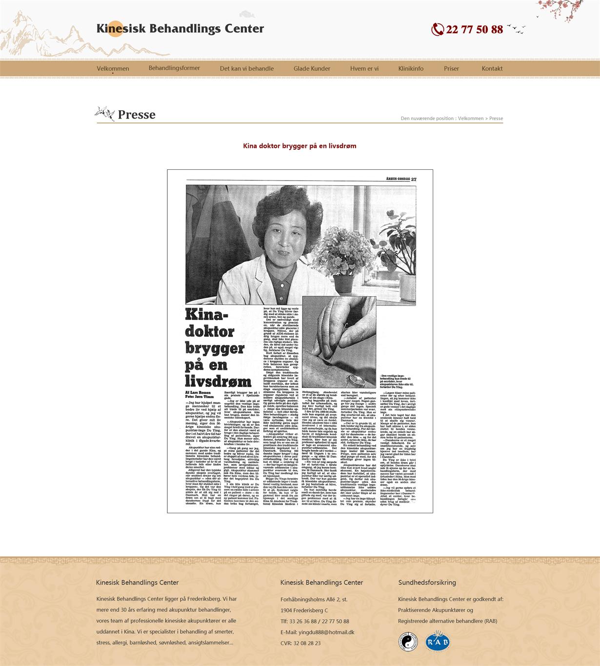 中国治疗中心（丹麦语）-子页效果图